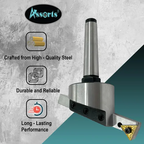 Vista 7 de Cortador de moscas de diámetro de cabeza de 2" pulgadas (1.969 in) para fresado y máquina de torno con broca de inserción de carburo reemplazable