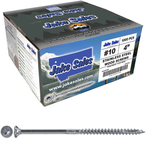 Vista 199 de 8 x 1 revestimiento exterior recubierto de bronce, tornillo de madera multiusos compatible con ACQ, cabeza plana Torx/Star Drive de 1 libra, 288