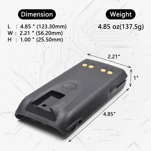 Vista 2 de Paquete de 2 baterías de iones de litio de 7.4 V 2600 mAh de repuesto para Motorola NNTN7335 NTN9858 NTN9815 NTN9815A NTN9851AR NTN9851B, compatible