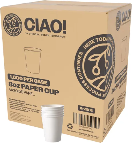 Vista 8 de CIAO! Taza de café de 8 onzas con tapa de cúpula negra, (80 mm) 1,000 unidades Negro (black Lids)
