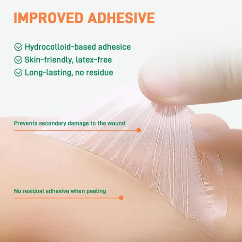 Vista 5 de Vendaje de película transparente de 2.4 x 2.7 pulgadas, 50 paquetes de parches adhesivos impermeables transpirables para heridas, cómodo vendaje