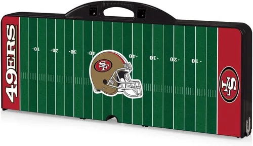 Vista 5 de Picnic TIME NFL Football Field Folding Picnic Table, Camping Table, Outdoor Table with Umbrella Hole