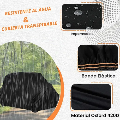 Vista 6 de Cubierta UTV 4 plazas impermeable 420D resistente con cremallera al aire