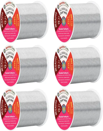 Vista 309 de Mandala Crafts - Alambre de aluminio anodizado de calibre 22 para hacer joyas - 137.2 m de alambre flexible surtido y coloreado - Doble para bonsái
