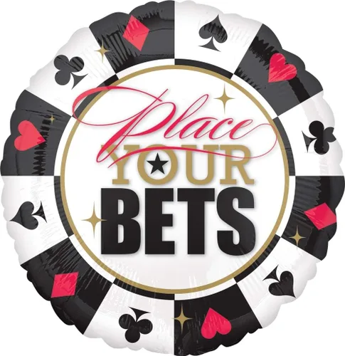 Vista 2 de Ramo de globos de fichas de póquer para fiestas nocturnas de casino, 5 piezas, kit de apuestas