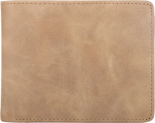 Vista 7 de Cartera de piel auténtica para hombre, con bloqueo RFID, billetera elegante con 2 ventanas de identificación