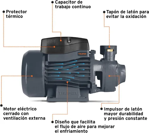 Vista 4 de Bomba periférica agua eléctrica 1/2 HP
