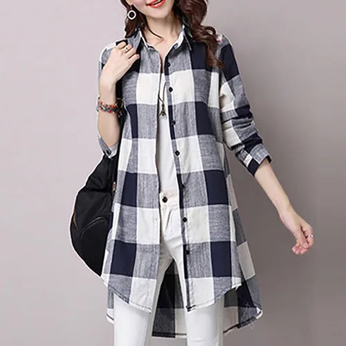Vista 3 de Long Sleeve Shirts for Women Spring Summer Dressy Casual Button Down Plus Size Tops Office Work Blouses
