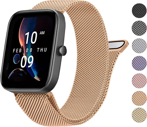 Vista 11 de Wanme Bandas de metal para Amazfit GTS 4 / GTS 4 Mini / GTS 3 / GTS 2 / GTS 2e / GTS 2 mini, correa de repuesto de acero inoxidable de liberación
