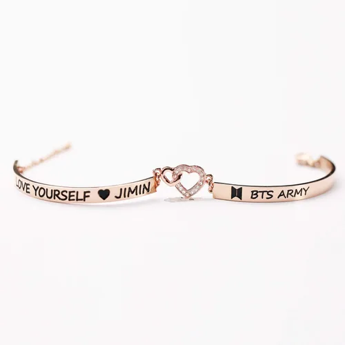 Vista 5 de G-Ahora Kpop BT Bangtan Boys Bracelet to Love Yourself Army Never Mind Charm Bracelet Inspirational Gift BT Lover Fans Jewelry Gift for BT Fans Girl