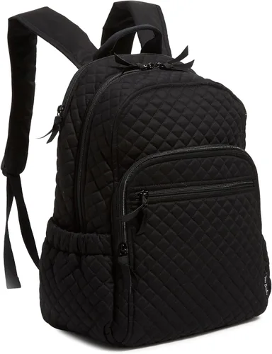Vista 2 de Vera Bradley Mochila Campus de Algodón para Mujer, Negro algodón reciclado