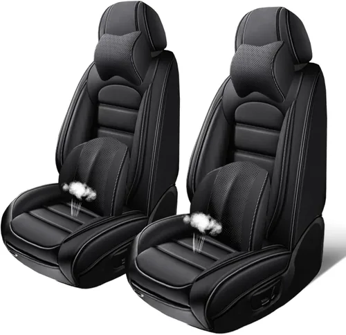 Vista 7 de Fundas de asiento para GMC Canyon 2004-2024, 2 fundas de asiento de automóvil de cuero, fundas protectoras de asiento impermeables, fundas