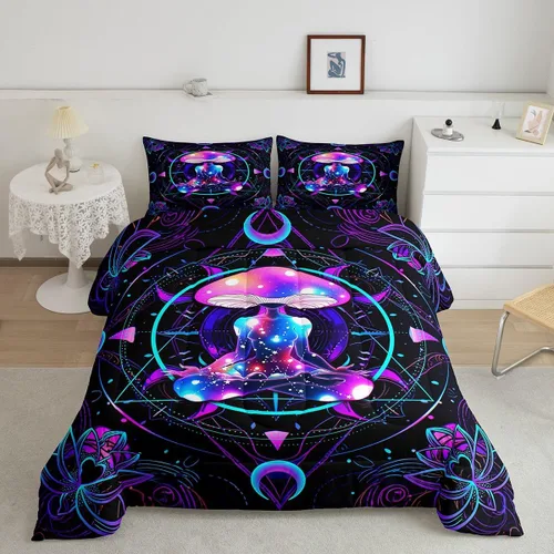 Vista 63 de Juego de ropa de cama Happy Camping de Homewish, tamaño individual, con diseño de osos cazadores y pinos, para niños, hombres, adultos, decoración