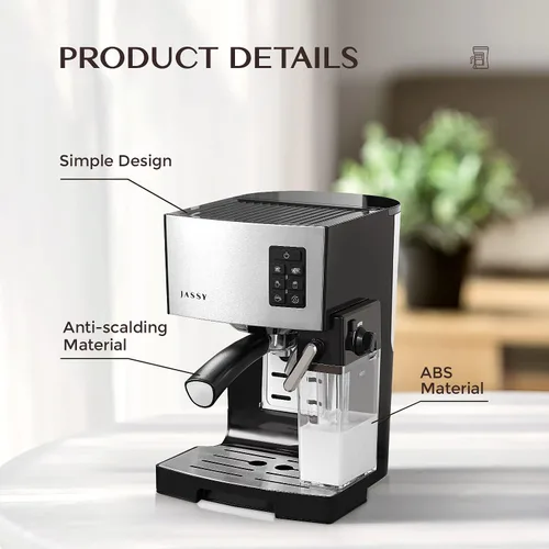 Vista 5 de Espresso Coffee Machine Cappuccino Maker with 19 BAR Pump & Powerful Milk Tank for Home Barista Brewing,Multiple Functions for