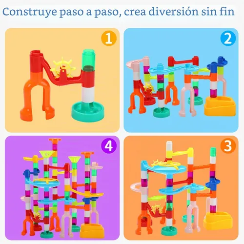 Vista 3 de EagleStone 105PCS Marble Run Kit Marble Maze Construction Building Toy Set