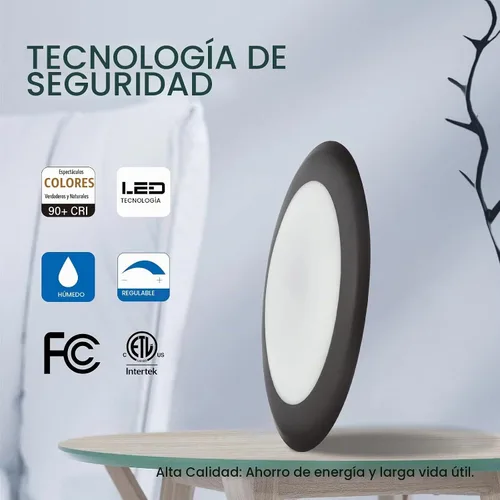 Vista 2 de TOPELER Luz de disco LED de bronce de 6 pulgadas, luz de techo empotrada de 15 W, 1000 lm, luz de disco empotrada de perfil bajo regulable 3000k
