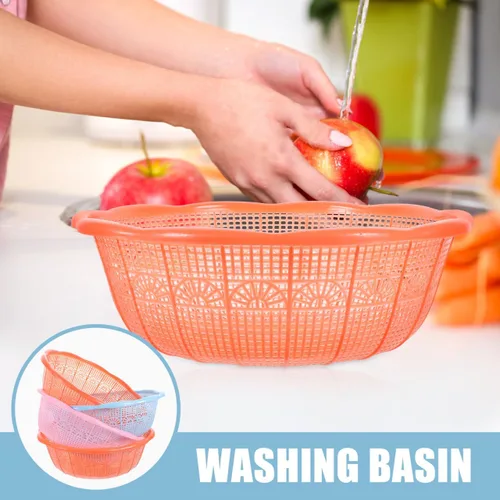 Vista 8 de BESPORTBLE Juego de 4 cestas de lavado de arroz de plástico y colador, colador multifuncional para verduras, frutas, pasta y preparación de masa