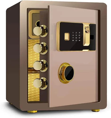 Vista 8 de Nobility - Caja fuerte para gabinete con huella digital biométrica y teclado digital, caja fuerte de acero para construcción de dinero, pequeña caja