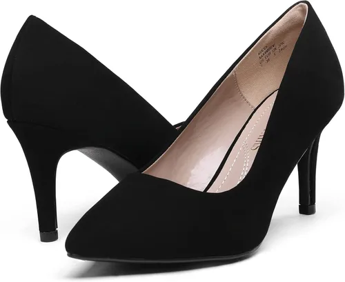 Vista 4 de DREAM PAIRS Zapatos de tacón alto de aguja para mujer, con punta cerrada, zapatos de vestir para bodas, trabajo, oficina, negocios, 3 pulgadas