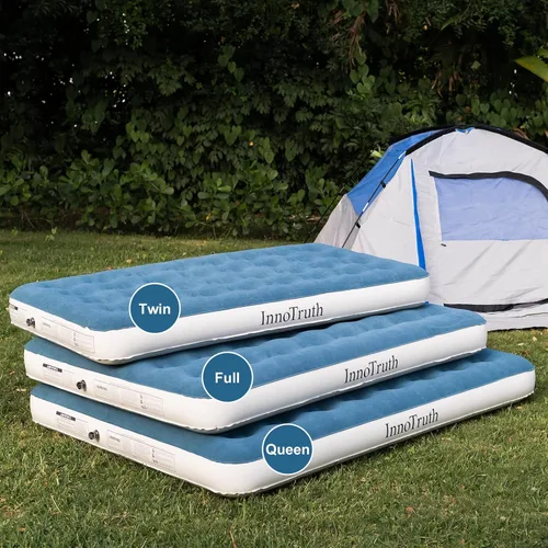 Vista 6 de InnoTruth Colchón de aire elevado con bomba incorporada, colchón inflable elevado de 18 pulgadas con bolsa de transporte para el hogar y campamento