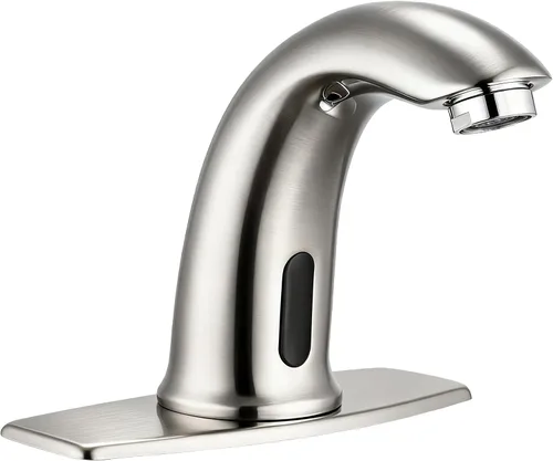 Vista 10 de Grifo de lavabo de baño sin contacto automático automático grifo de fregadero de movimiento automático Chrome, battery or plug-in powered, hot