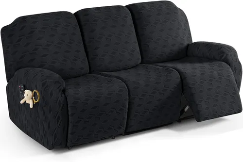 Vista 20 de TAOCOCO Funda para Reclinable de 3 Piezas, Fundas para Silla Reclinable, Funda Elástica de Jacquard para Silla Reclinable, Protector de Muebles