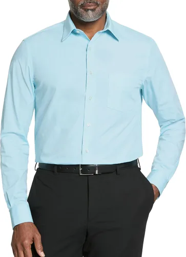 Vista 22 de Van Heusen Mens Dress Shirt Regular Fit Poplin Solid Negro