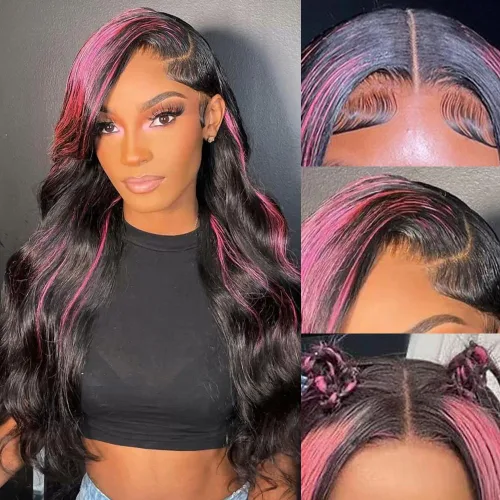 Vista 18 de Avolo Peluca de cabello humano con encaje frontal degradado de 22 pulgadas, prearrancado, 13x4, ondulado, encaje frontal, pelucas de cabello humano