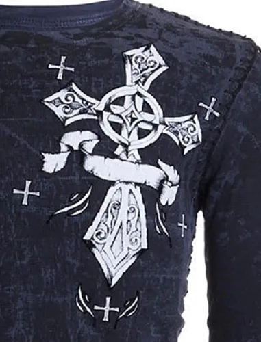Vista 5 de Archaic by Affliction - Camisa térmica para hombre, cuenta regresiva, Negro