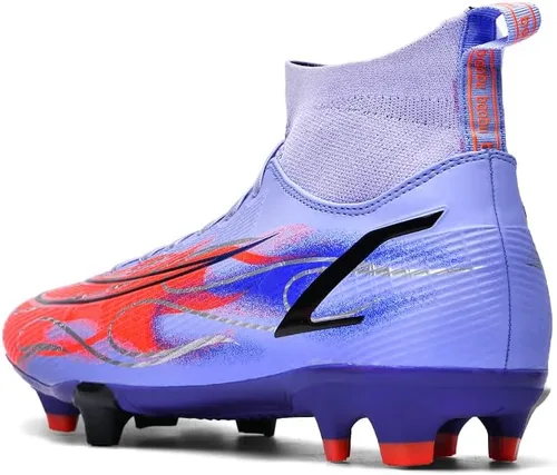 Vista 2 de LIULIULIFE Tacos de fútbol para hombre, tacos de fútbol para jóvenes, entrenamiento profesional, para hombre, deportes, atléticos, para exteriores