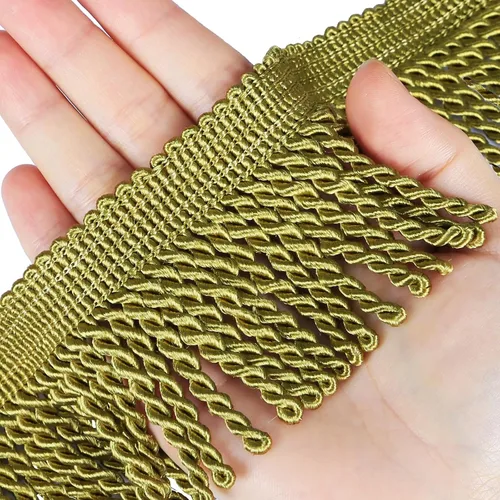 Vista 9 de Cortina de flecos de lingotes de 5 yardas/2.5 pulgadas, adornos de tela con flecos para el hogar, accesorios de costura para manualidades, ropa
