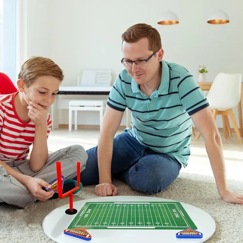 Vista 5 de 30 piezas de mini juegos de fútbol de mesa, juegos deportivos con pelotas de fútbol de espuma, poste de portería y tarjetas, juguetes