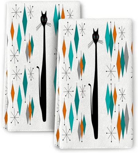 Vista 11 de Juego de toallas de cocina florales bohemias, juego de trapos de cocina absorbentes con mandala bohemios, juego de paños de cocina con flores