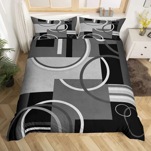 Vista 23 de Erosebridal Bohemian Duvet Cover Twin Country Southwestern Comforter Cover for Kids Teens Boho Aztec Arrows Diamond Bedding Set Black Gray Geometric