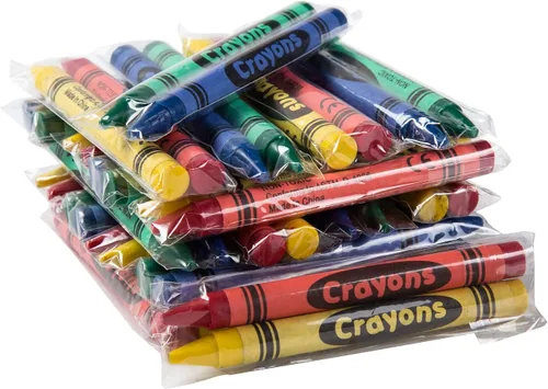 Vista 4 de AmerCare Royal - Crayones no tóxicos para niños, paquete de 2 unidades, envueltos individualmente, colores surtidos para restaurantes familiares