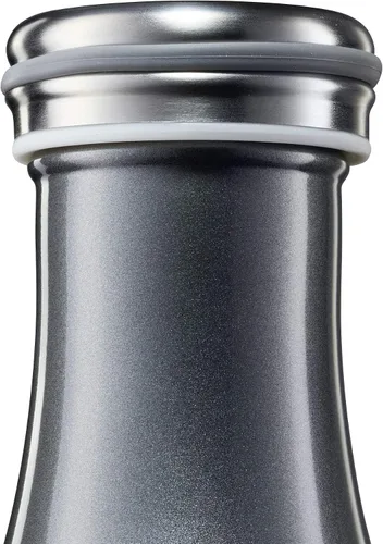 Vista 3 de Lurch Alemania Botella térmica para bebidas frías y calientes hecha de acero inoxidable de doble pared (antracita metálica, 16, oz. 0.5l)