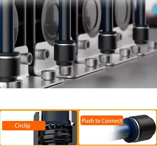 Vista 7 de 10PCS Tubo de 1/2 pulgada OD Tapón neumático Tapón, PPF-1/2 Plástico Push-in Connect Fitting