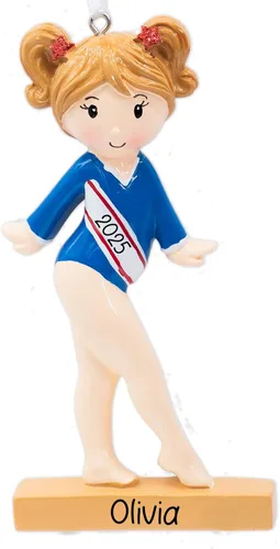 Vista 8 de Adorno de Navidad personalizado de gimnasia 2026 Adorno de gimnasia en barra de equilibrio, decoración de mujer para árbol de Navidad, regalo