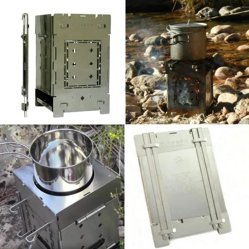 Vista 6 de Firebox Bushcraft - Kit de estufa de campamento - Quema de leña/combustible múltiple - Plegable/plegable - Fogata portátil - Modelo Gen 2 5 pulgadas