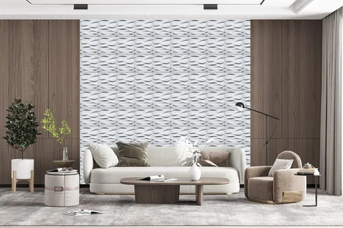 Vista 3 de Dundee Deco Paneles de pared 3D – Paneles de pared de PVC blanco pintables industriales para decoración de pared interior, 19.7 x 19.7 pulgadas