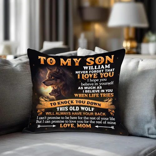 Vista 5 de Hyturtle Almohada personalizada para mi hijo – Regalos de mamá a hijo adulto – Regalos inspiradores en cumpleaños – Regalos de graduación