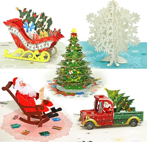 Vista 9 de CUTPOPUP - Tarjeta de felicitación con diseño de cardenal, Feliz Navidad, Navidad 3D, Año Nuevo, tarjeta de felicitación (cesta de cardenal)