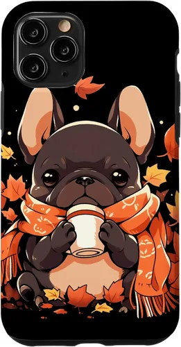 Vista 29 de French Bulldog Fall Autumn Pumpkin Spice Latte Frenchie Dog Case for iPhone 17