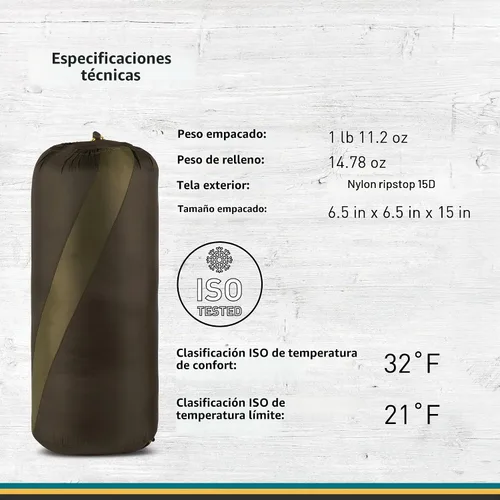 Vista 6 de Sierra Designs Cloud - Saco de dormir de 20 grados DriDown ultraligero sin cremallera para mochileros y camping
