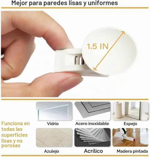 Vista 5 de Paquete de 6 clips para cortina de ducha con ventosa para mantener el forro