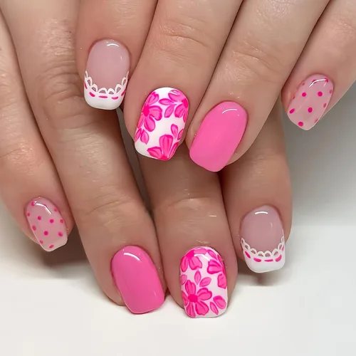 Vista 18 de MISUD Uñas Postizas Cortas Cuadradas - Uñas con Pegamento de Verano Colorido, Diseño de Arcoíris de Cocodrilo Acrílicas 24 piezas