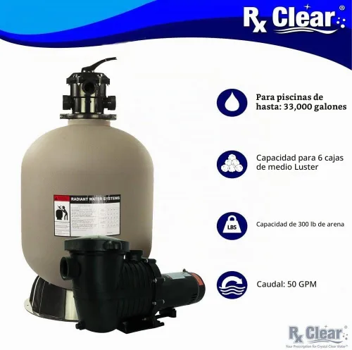 Vista 5 de Rx Clear Radiant - Sistema completo de filtro de arena para piscina