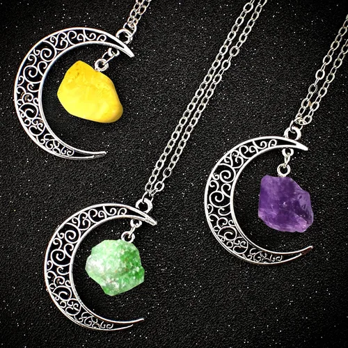 Vista 7 de MJartoria Collar para mejor amigo, colgante de cristal de luna, collar BFF para 2, "Love Across Light Years", colgante de cristal curativo