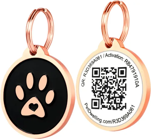 Vista 11 de Etiqueta de identificación para mascotas con código QR de Pet Dwelling – Etiquetas inteligentes para perros y gatos para la seguridad de las pata