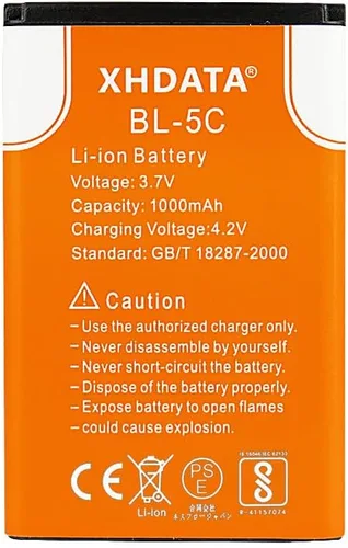 Vista 3 de XHDATA BL-5C Batería 3.7V 1000mAh Batería recargable de gran capacidad para radio para el hogar con protección actual 2 piezas (naranja)